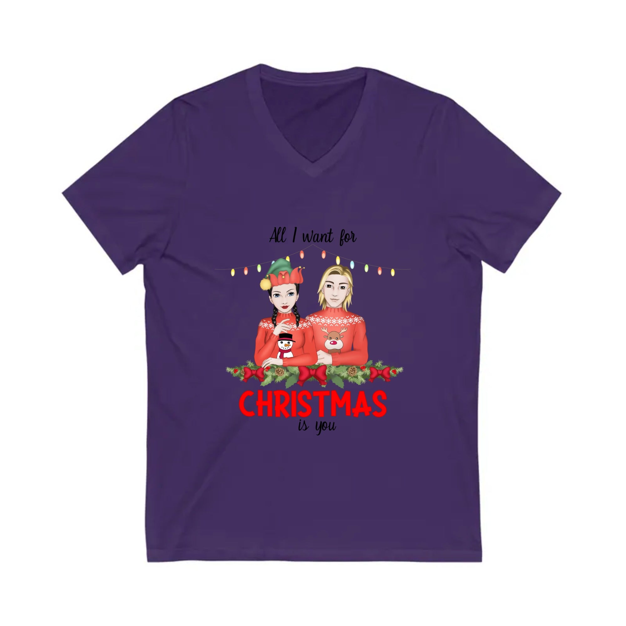 All i want for Christmas is You | Unisex Jersey Short Sleeve V-Neck Tee